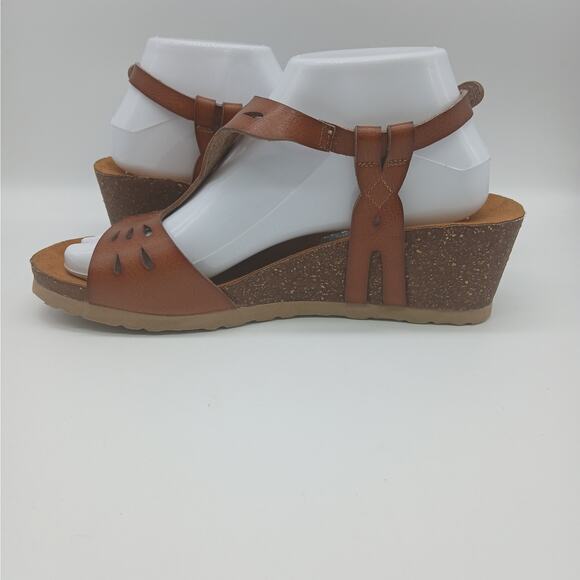 Bjorndal Luna Comfort Vegan Leather Wedge Boho Sandals Brown Size 8.5 NWOB - Picture 7 of 11